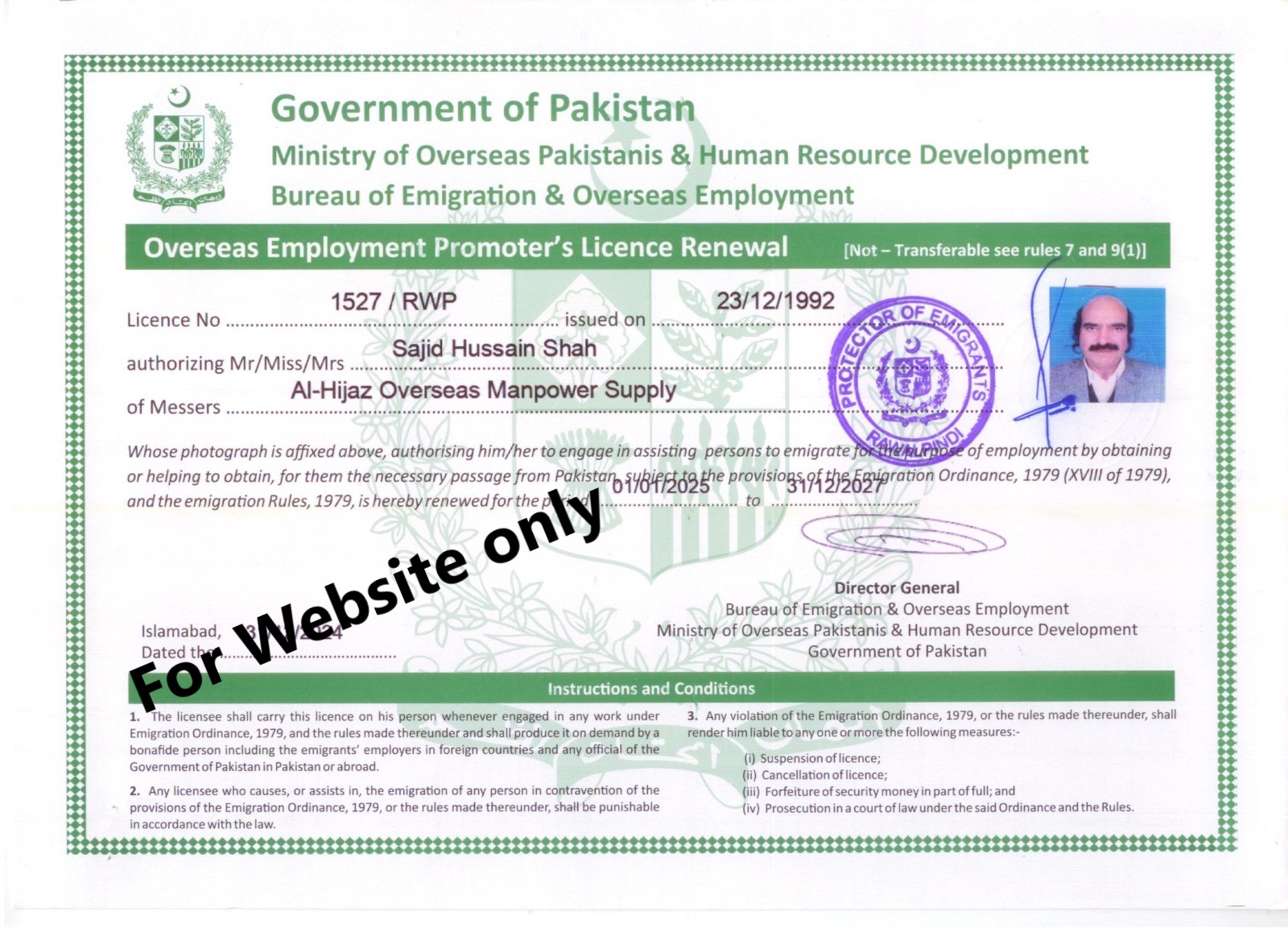 Alhijaz Overseas is proud to be a licensed recruitment agency
